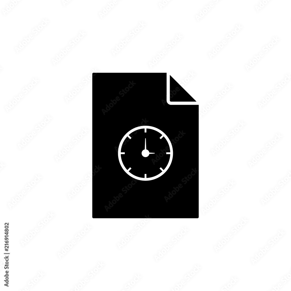 Poster clock on document icon. element of document icon. premium quality graphic design icon. signs and sym