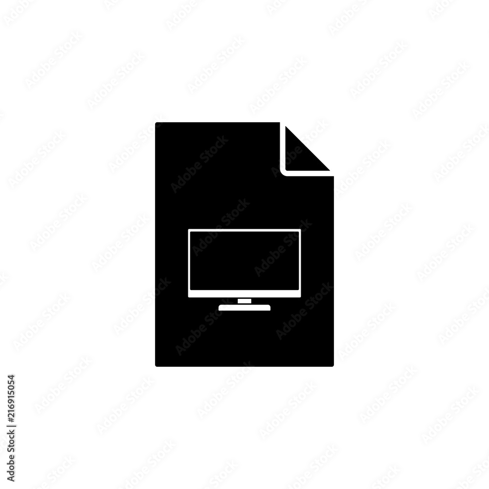 Poster a computer on document icon. element of document icon. premium quality graphic design icon. signs an