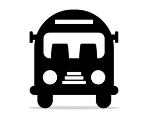 black silhouette bus school image vector icon logo