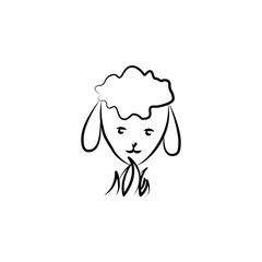 head of a sheep icon in sketch style. Element of sheep for mobile concept and web apps illustration. Sketch icon for website design and development, app development