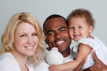 Biracial Family Smiling