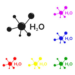 Elements of Carbonic acid molecule. Formed when carbon dioxide in multi colored icons. Premium quality graphic design icon. Simple icon for websites, web design, mobile app, info graphics