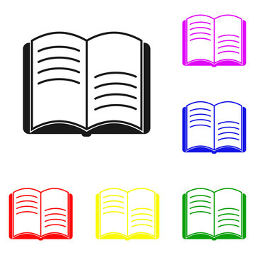 Elements of Books in multi colored icons. Premium quality graphic design icon. Simple icon for websites, web design, mobile app, info graphics