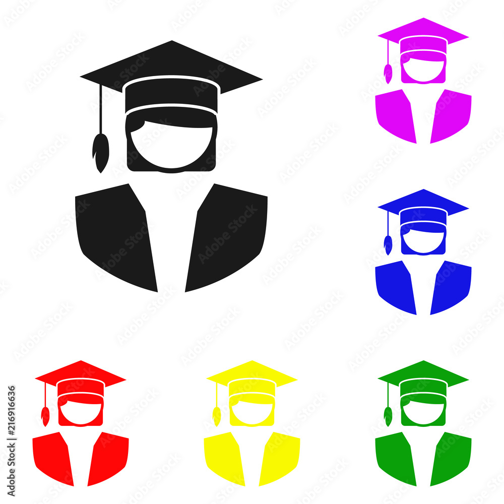 Poster elements of university avatar. education in multi colored icons. premium quality graphic design icon