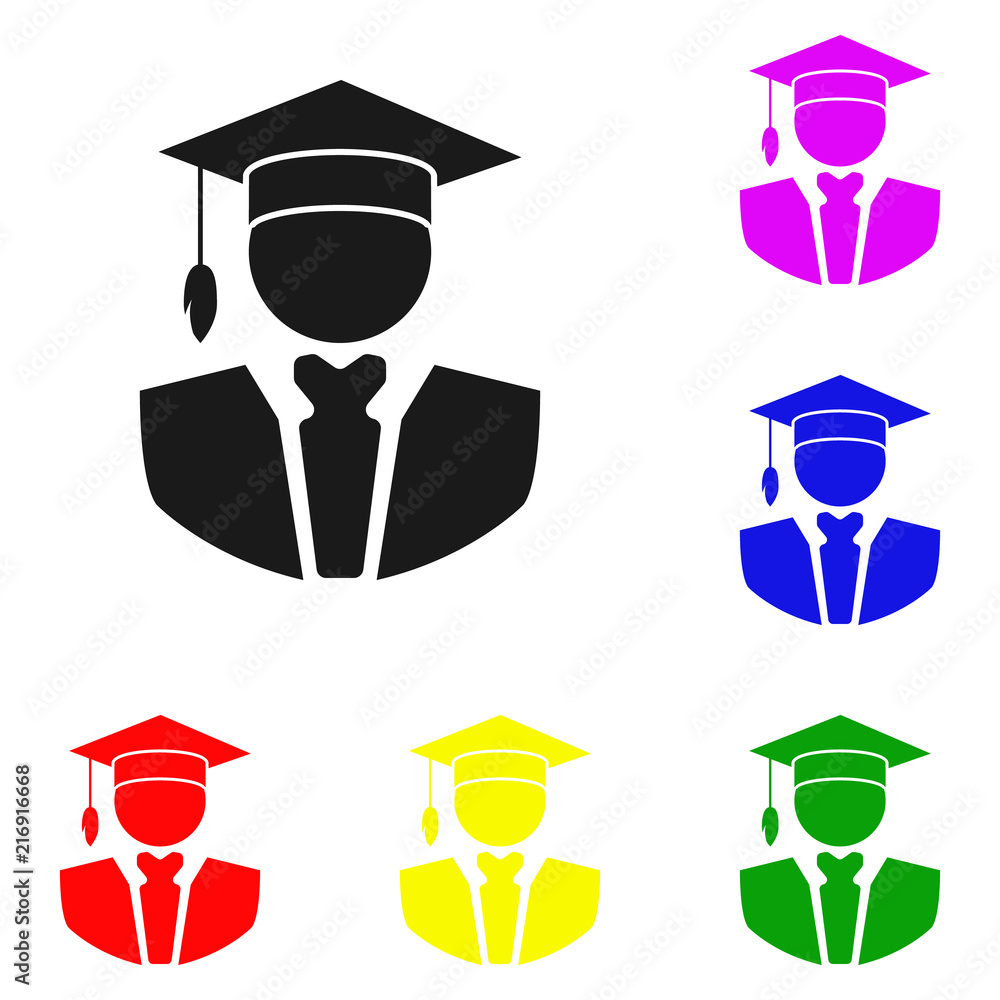 Poster elements of university avatar. education in multi colored icons. premium quality graphic design icon