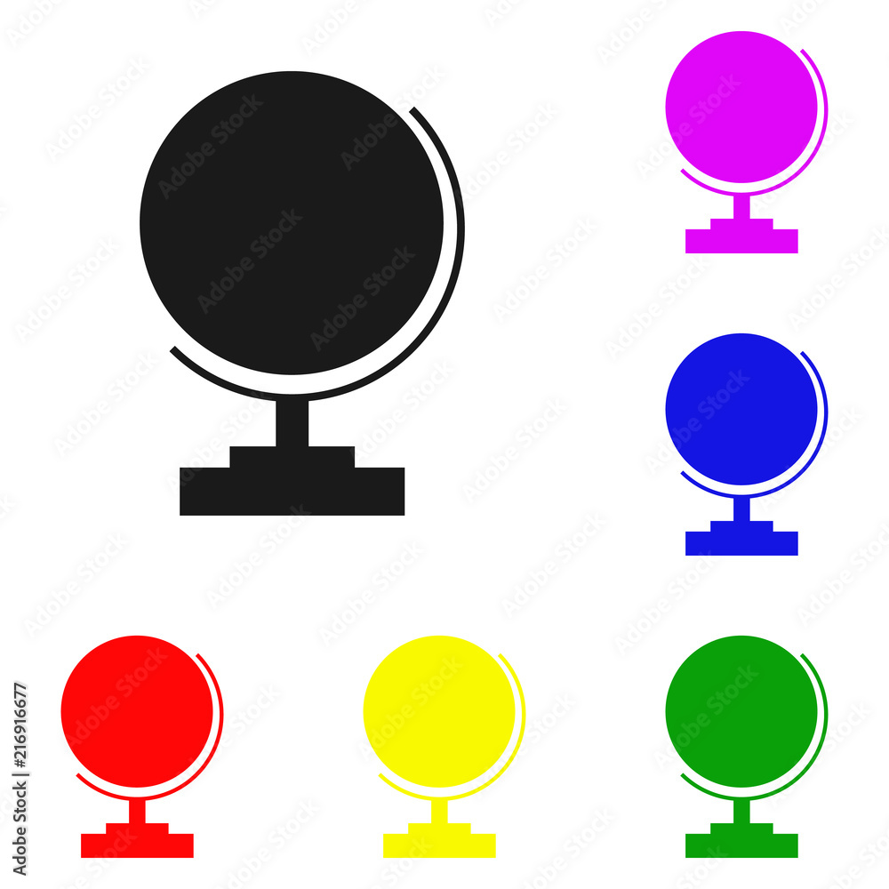 Poster elements of globe in multi colored icons. premium quality graphic design icon. simple icon for websi