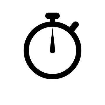 Timer icon, logo, timer drawing, timer sign, timer app, ui. EPS 8 flat vector isolated on background.