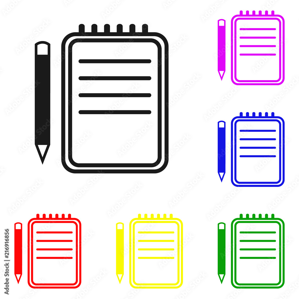 Poster elements of checklist in multi colored icons. premium quality graphic design icon. simple icon for w