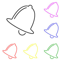 Elements of bell in multi colored icons. Premium quality graphic design icon. Simple icon for websites, web design, mobile app, info graphics