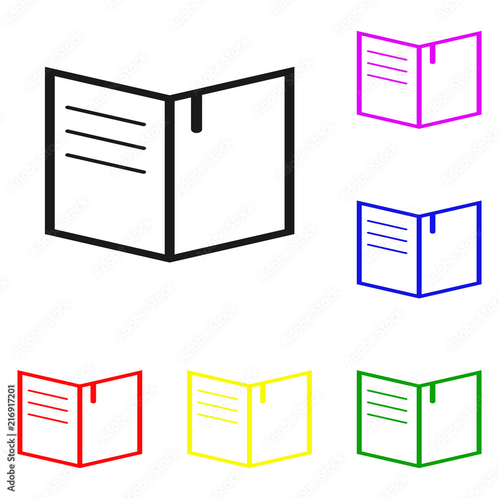 Poster elements of leaflet in multi colored icons. premium quality graphic design icon. simple icon for web