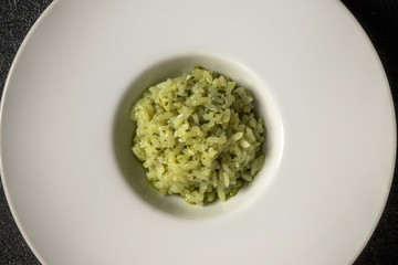 ３種類のリゾット( risotto (squid ink, tomato, basil)