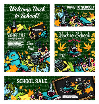 School sale special offer poster of student items