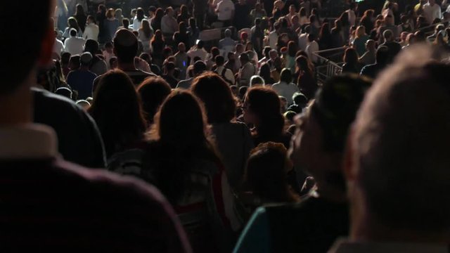 orthodox jewish women dancing in a concert at jerusalem
