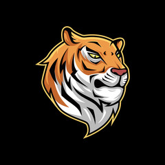 Orange tiger vector illustration mascot logo