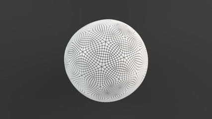 White sphere on the black surface