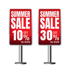 summer Sale red 10% 30%. banner. Business. marketing. on white background