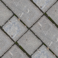 Seamless pattern with old concrete tile with moss