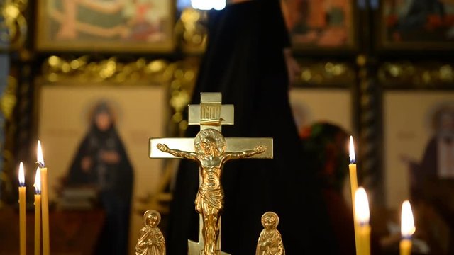 Believers in the church. Russian Orthodox Church
