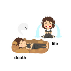 Opposite death and life vector illustration