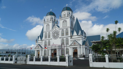 Majestic Immaculate Conception Cathedral in Apia rebuilt after earthquake in 2009, Samoa