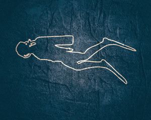Fototapeta na wymiar Silhouette of diver. Outline web icon of diver. The concept of sport diving.