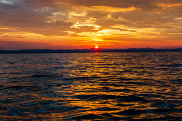 sunset on the lake