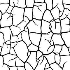 Ceramic cracks texture. Craquelure seamless linear pattern. Stylish texture with repeating lines randomly. Grunge texture, consisting of fine cracks on the glazed surface. Vector