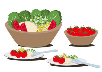 サラダボールのイラスト