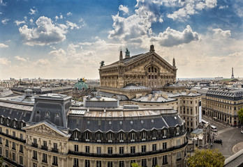 Paris top view with opera national