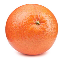 Perfectly retouched whole orange grapefruit fruit isolated on the white background with clipping path. One of the best isolated orange grapefruits that you have seen.