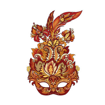 vector carnival golden mask for theater and festivals