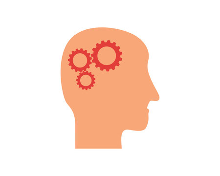 head gear brain think mind genius image vector icon logo