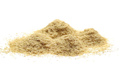 Wheat germ pile isolated on white background