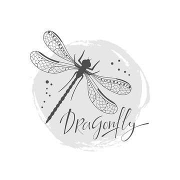 Background with decorative dragonfly