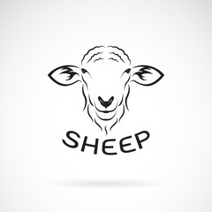 Vector of sheep head design on white background. Wild Animals. Easy editable layered vector illustration.