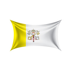 Vatican flag, vector illustration on a white background