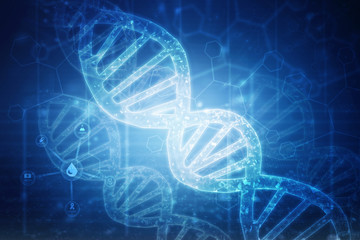 2d render of dna structure, abstract background