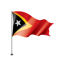 east timor flag, vector illustration on a white background