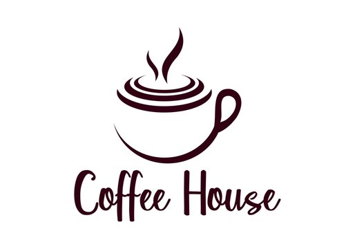 Coffee cup vector logo design. Cafe icon symbol