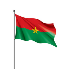 Burkina Faso flag, vector illustration on a white background