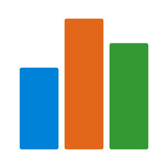Bar graph or bar chart with different financial values flat vector color icon for finance apps and websites