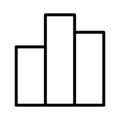Bar graph or bar chart with different financial values line art vector icon for finance apps and websites