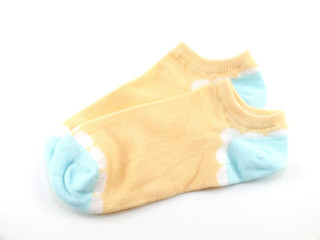 collection of colored socks isolate on white background