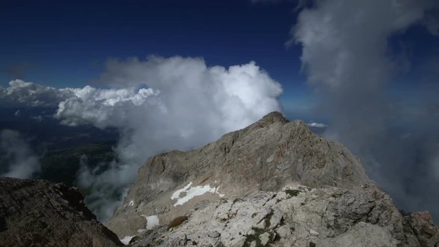 a time lapse of Corno Grande in the chain of Gran Sasso