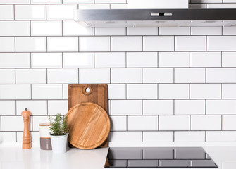 Details of modern kitchen interior