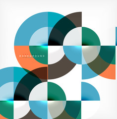 Minimal circle abstract background design, multicolored template for business or technology presentation or web brochure cover layout, wallpaper