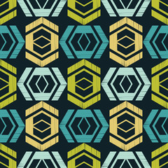 Ethnic boho seamless pattern. Traditional ornament. Geometric background. Tribal pattern. Folk motif. Textile rapport.