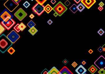 Abstract retro and geometric design background with squares and copy space