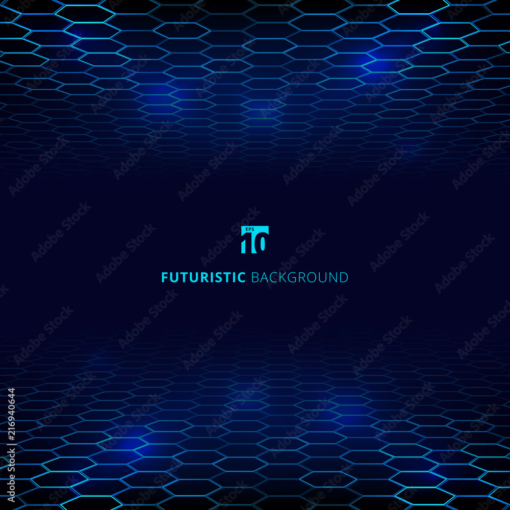 Poster abstract technology blue wire network futuristic wireframe data visualisation
