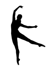 Fototapeta na wymiar Silhouette ballet dancer